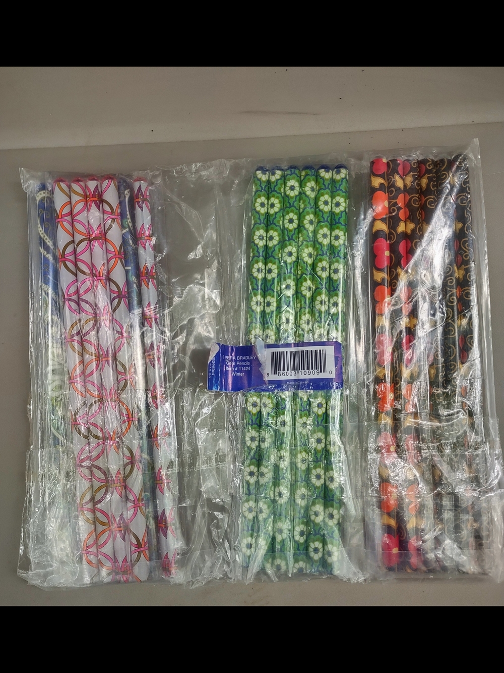 Vera Bradley Gem Patterned Pencils, Pack Of 20 Winter Collection
